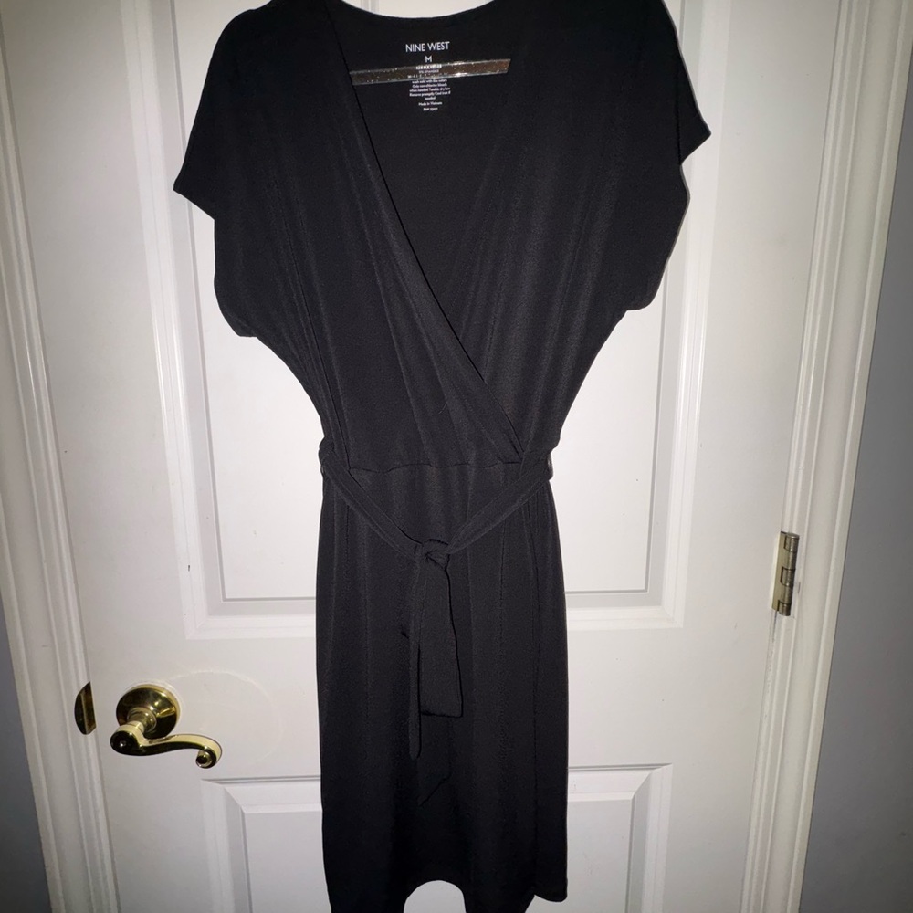 Nine West Black Sheath Midi Dress with Dolman Sleeves